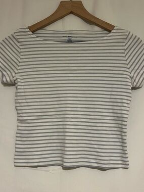 Brandy Melville Striped Cotton Boatneck Top